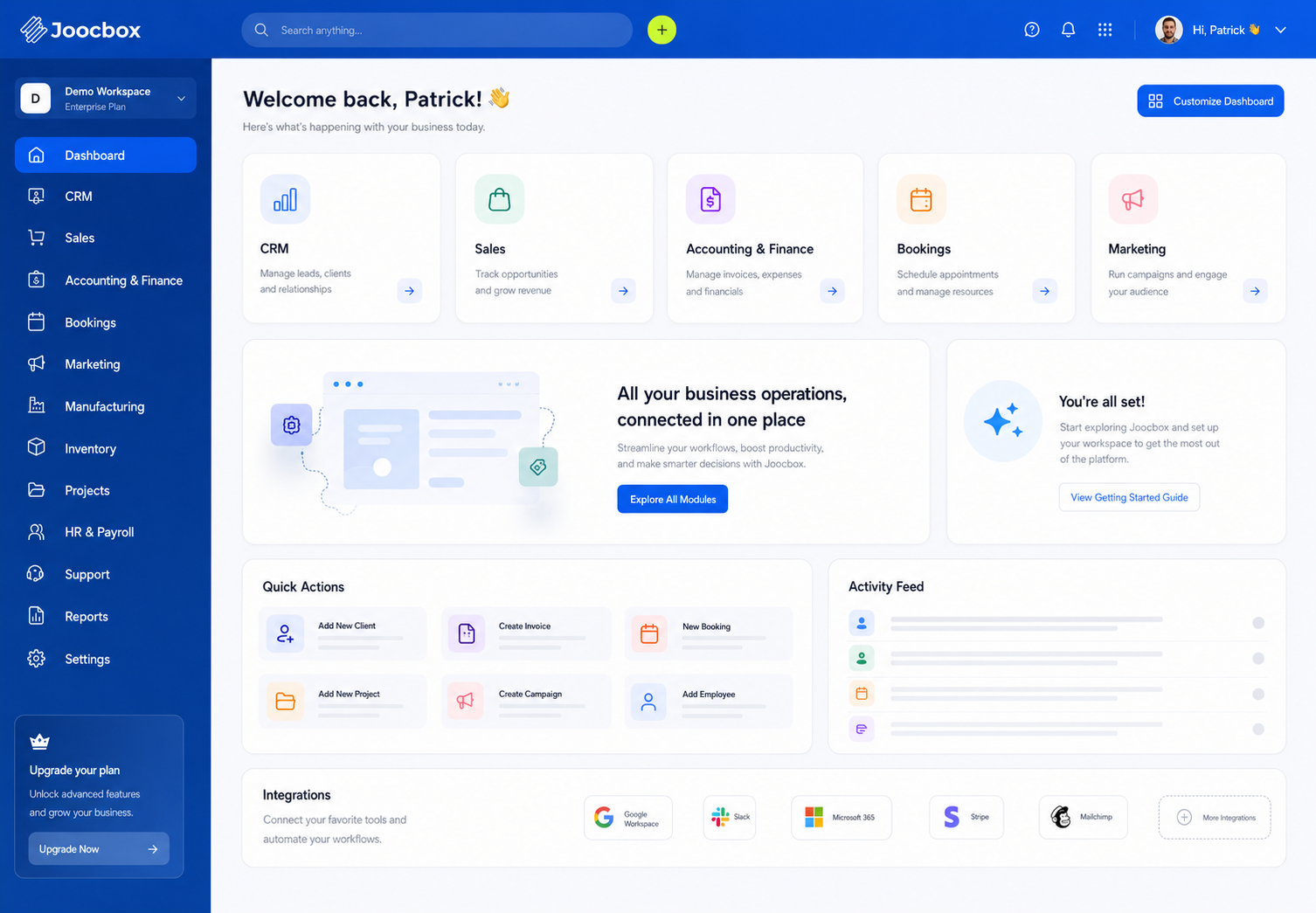 Joocbox product dashboard preview